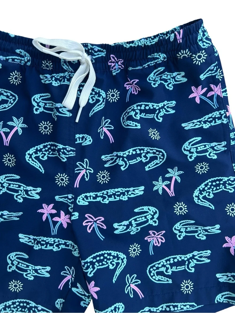 Chubbies Boys Swim Trunks the Neon Glades Alligator Print Navy Size 10/12